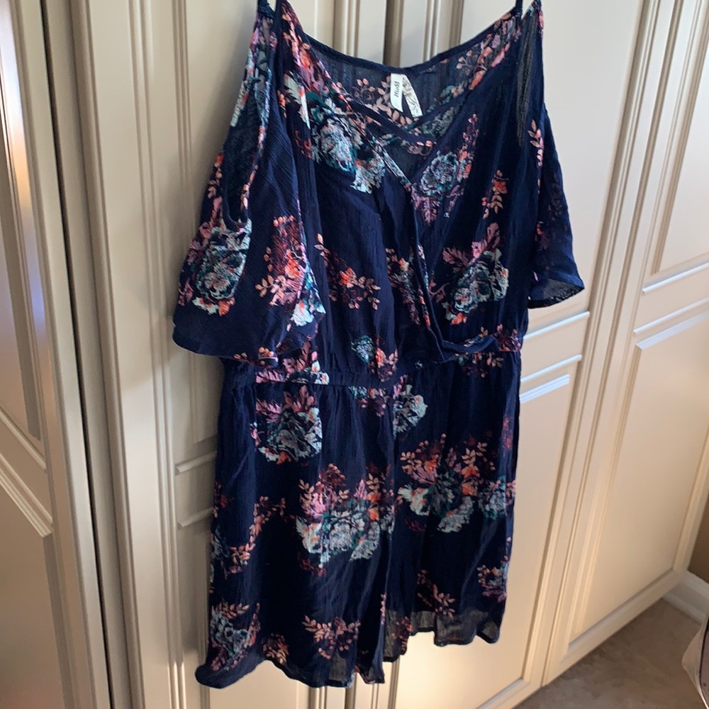 Mudd brand navy blue floral romper
